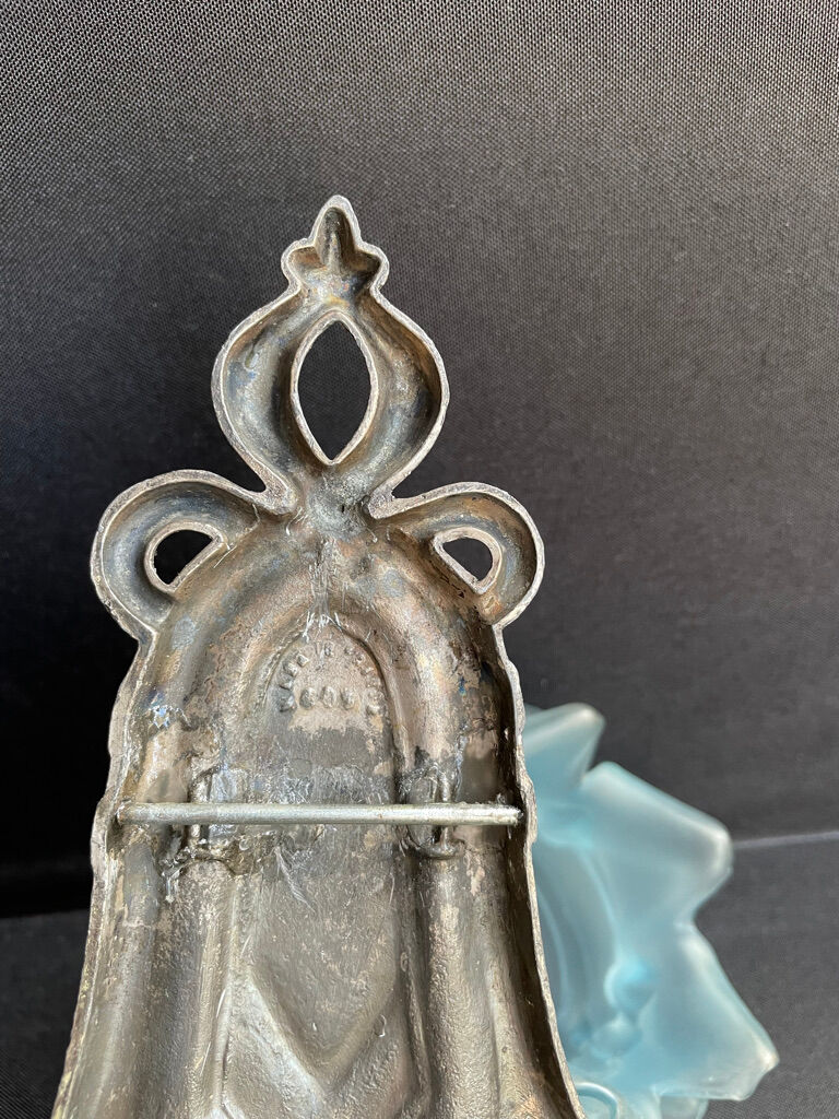 Made in France 607 - Wall lamp (1) - Art Nouveau - Silver bronze, Glass