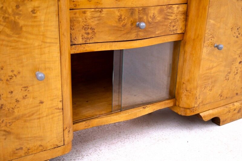Art Deco chest of drawers, perfect for a TV, Poland, mid-20th century.
