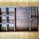 Large serving tray wood and rattan to doors lockers glasses and bottles
