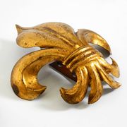 A pair of large 1970s gilt metal Fleur-de-Lis wall lamps by Hans Kögl
