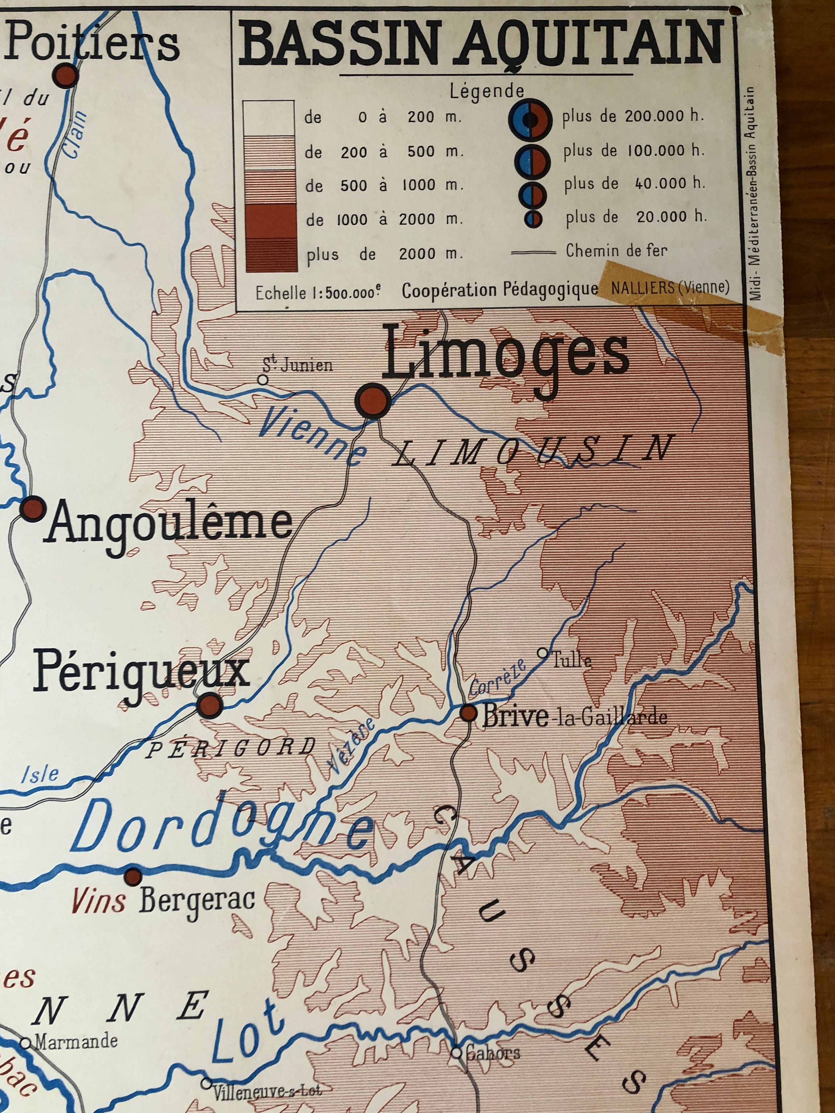 Map old region Marseille and Bordeaux