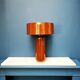Burgundy red enamelled metal lamp