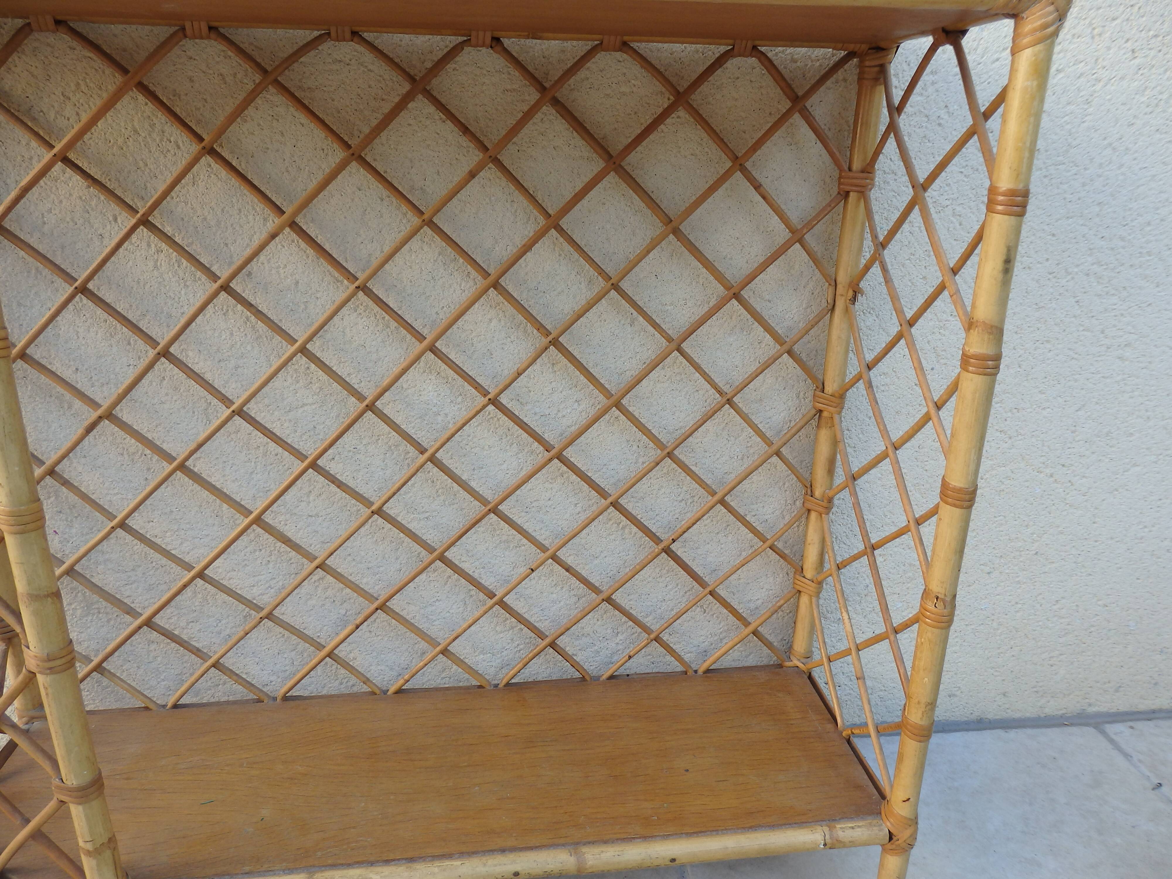Rattan shelf cabinet
