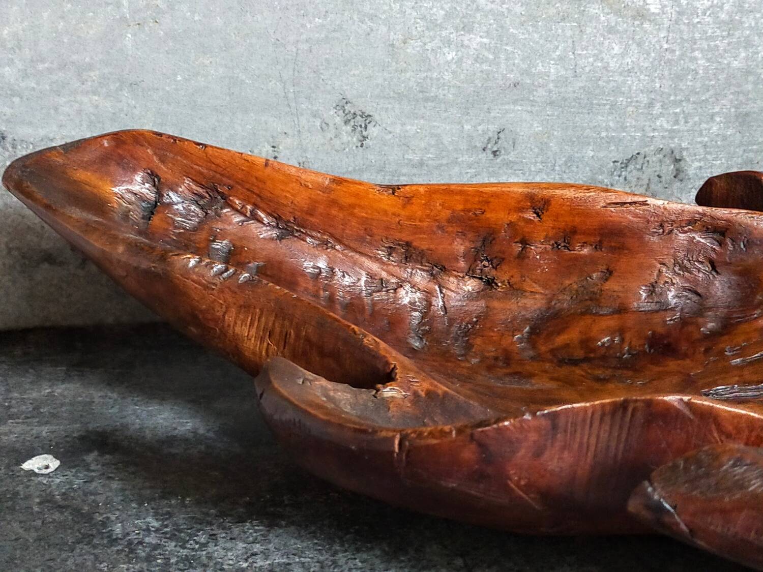 Antique XXL carved solid wood leaf cutter