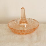 Baguier en cristal moulé rose