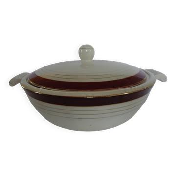 Légumier soupière en porcelaine opaque digoin sarreguemines modèle pasteur