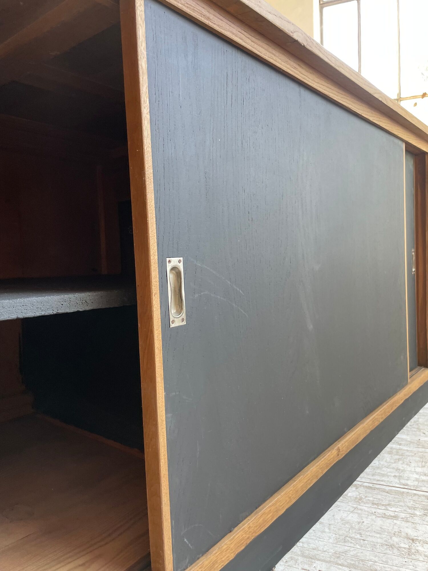 Two-sided counter sliding doors oak XXL 4m enfilade