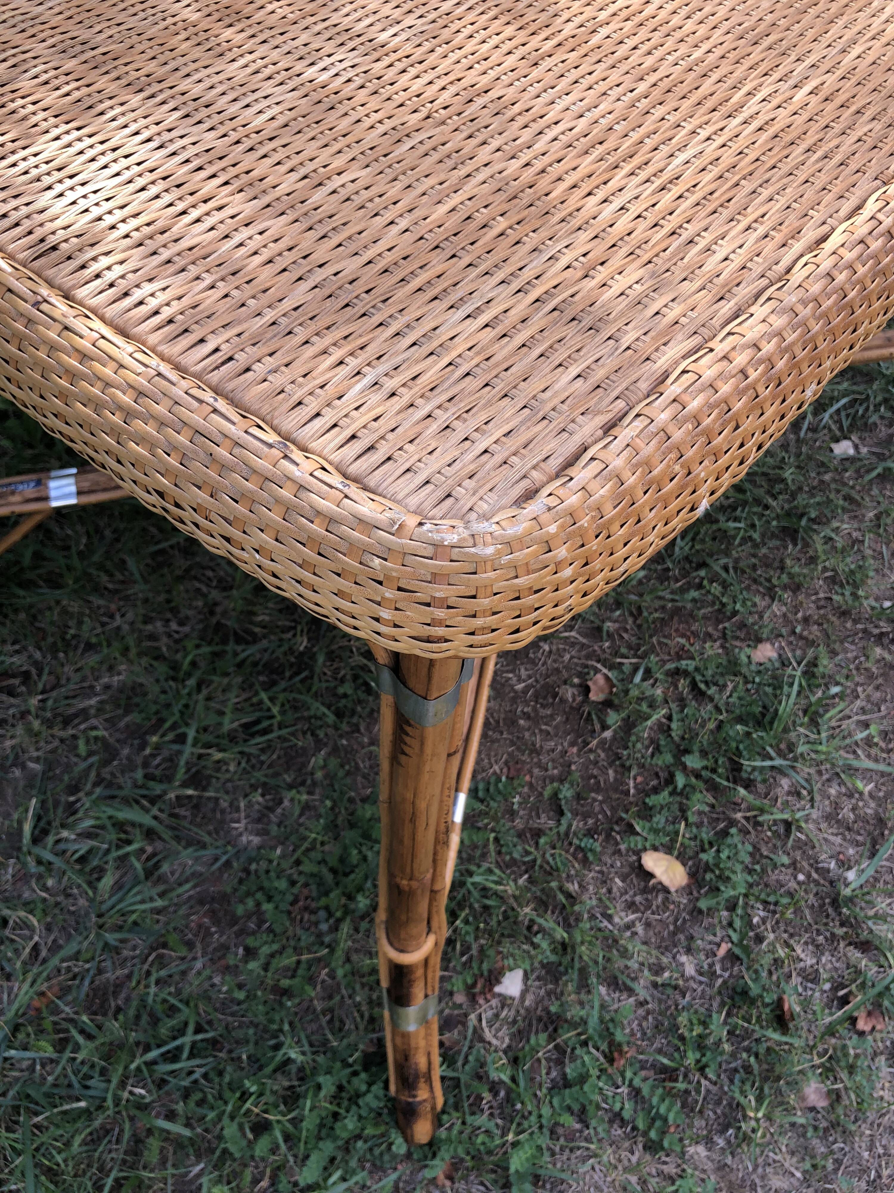 Rattan and wicker table