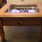 Table basse vitrine avec tiroir