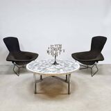Vintage round mosaic coffee table