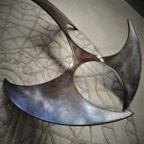 Knut Hesterberg's Propeller Round Coffee Table, steel structure and glass tray