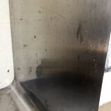 "Zig-zag" satin stainless steel shelf by Joelle Ferlande and François Monnet