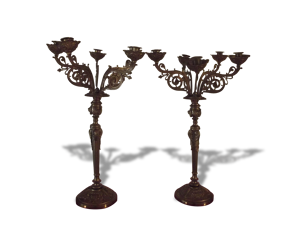 Paire chandeliers bronze