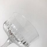Set of 5 1920s style ribbed glass champagne glasses