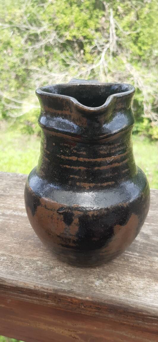 Glazed terracotta pitcher, France, 1980s