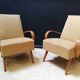 Paire de fauteuils vintage Halabala 1950