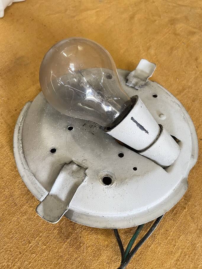 Mid-century Czechoslovak pressed milk glass ceiling light 1950s - 1970s
