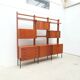 Teak and metal bookcase, Italy 1960