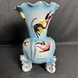 Tripod vase in Cerdazur enamelled slip, 20th century