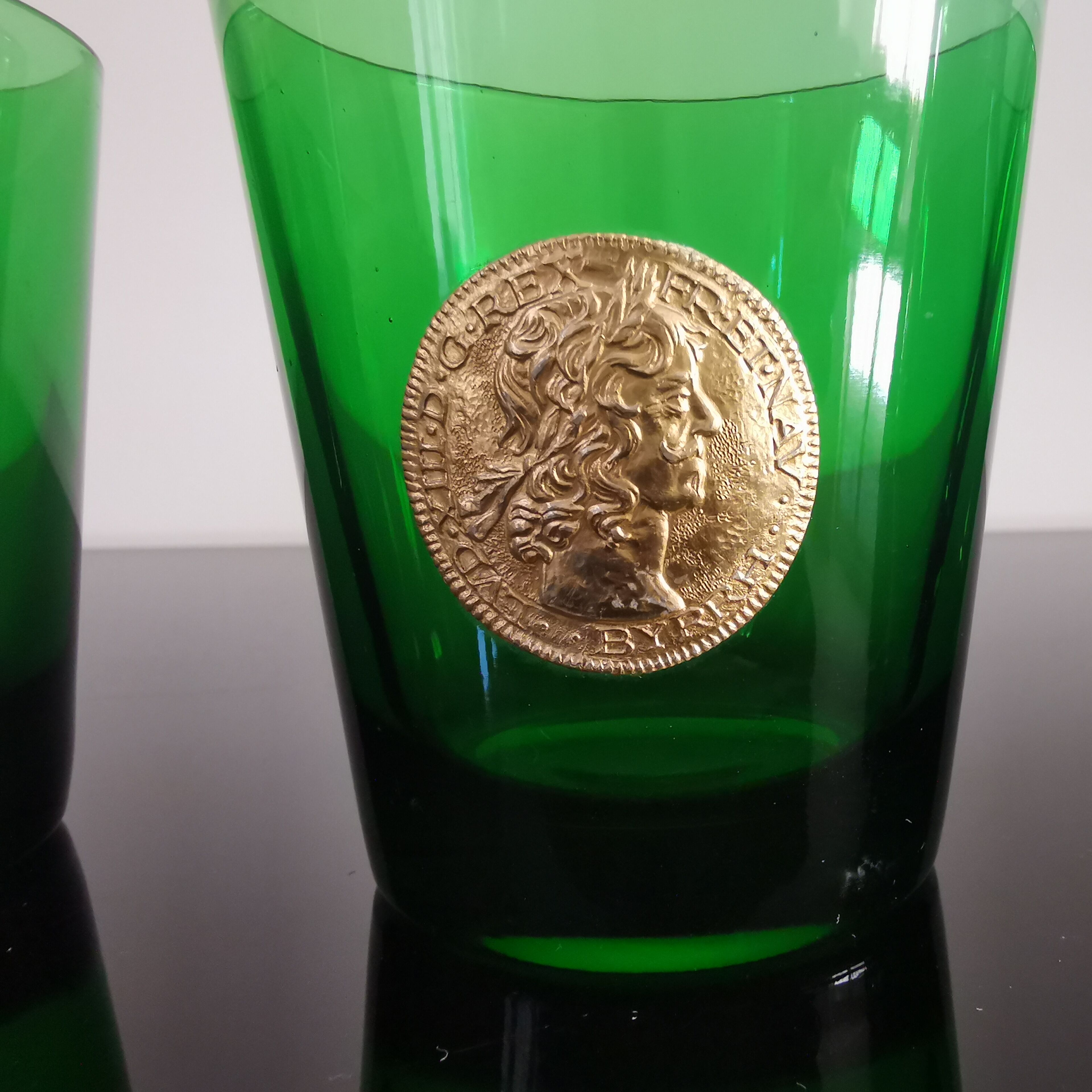 Water glasses Dubonnet piece Louis d'or vintage