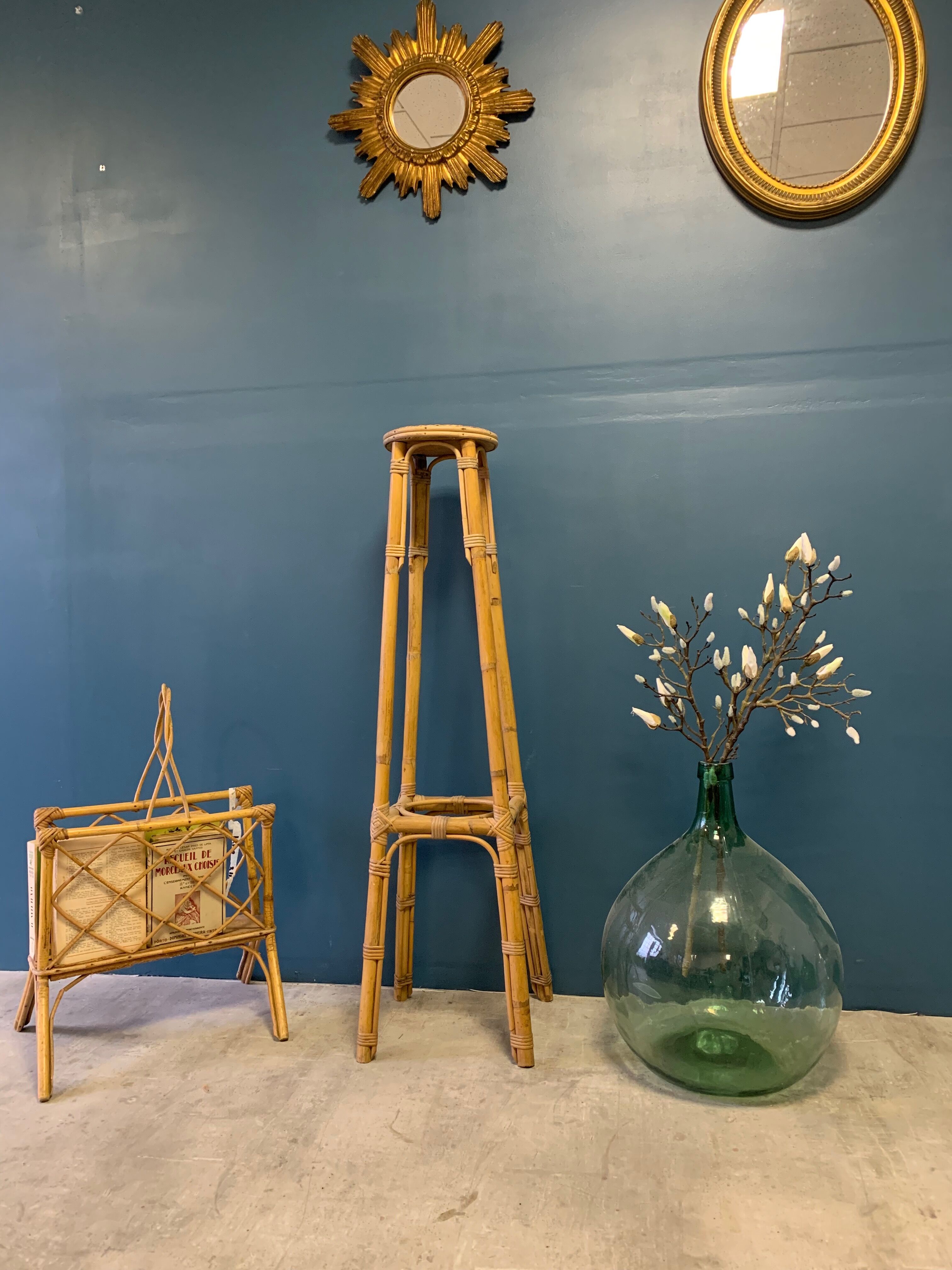 Vintage rattan side table