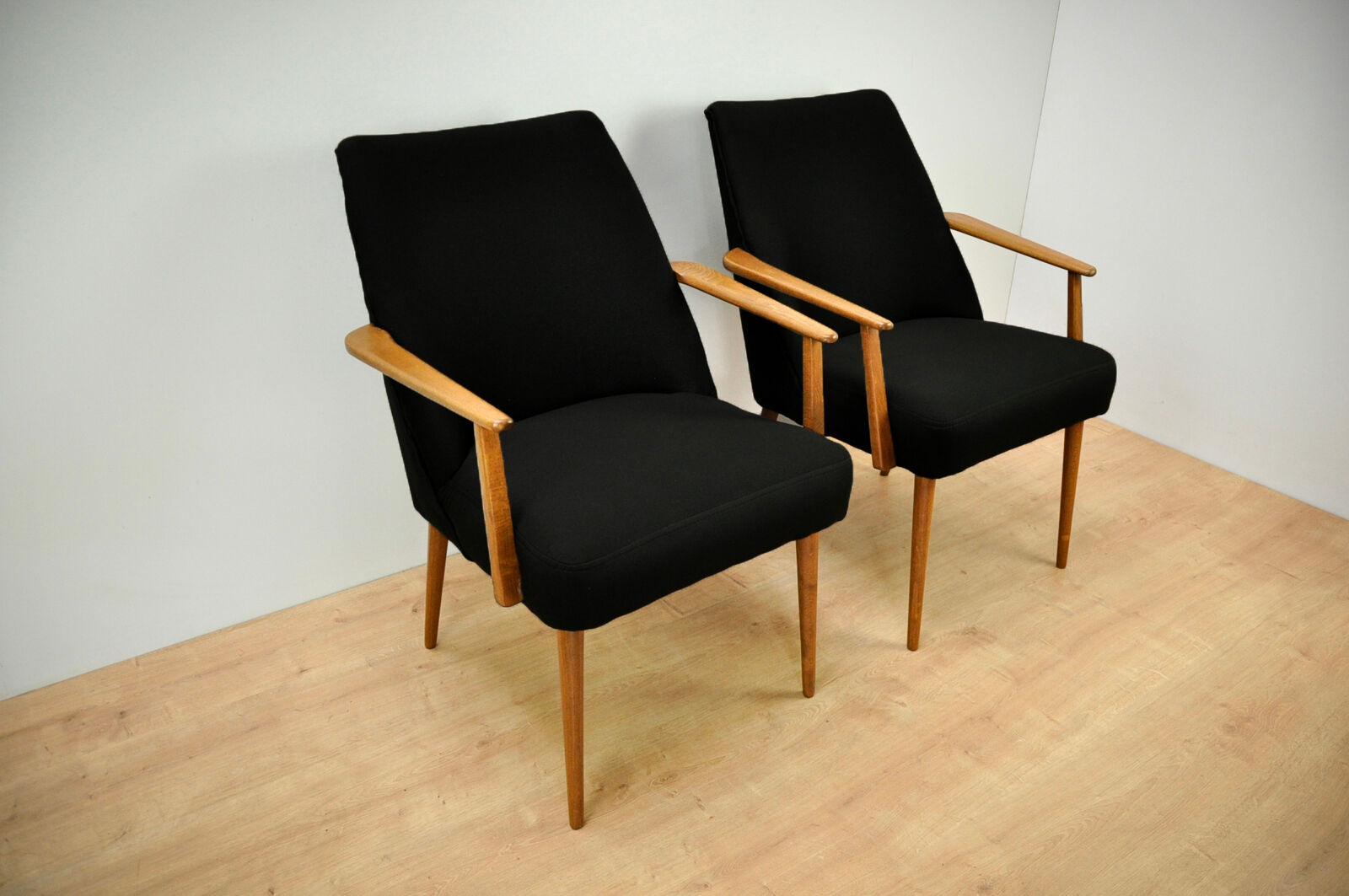 Ensemble de 2 fauteuils noirs allemands vintage