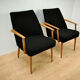Ensemble de 2 fauteuils noirs allemands vintage
