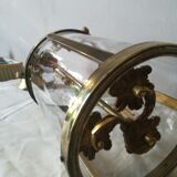 Vestibule lantern with 3 brass and bronze lights