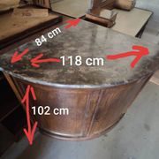Rare Low Corner Cabinet from the Louis-Philippe Era – 19th Century – Marble Top