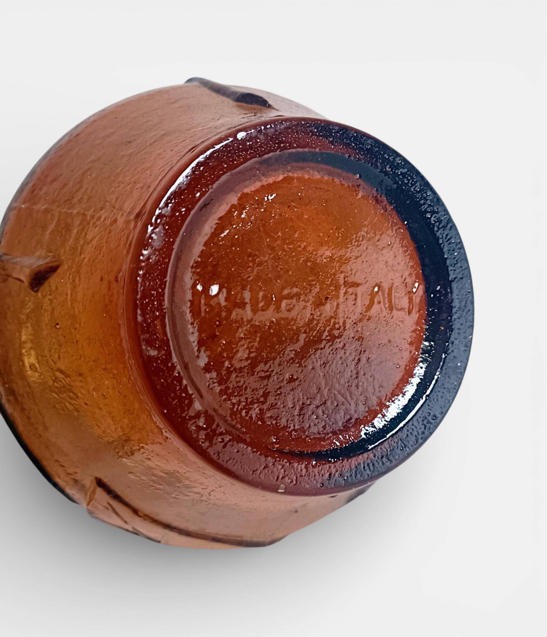 Empoli Amber Glass Decanter Set by Wayne Husted, Handmade in Italy