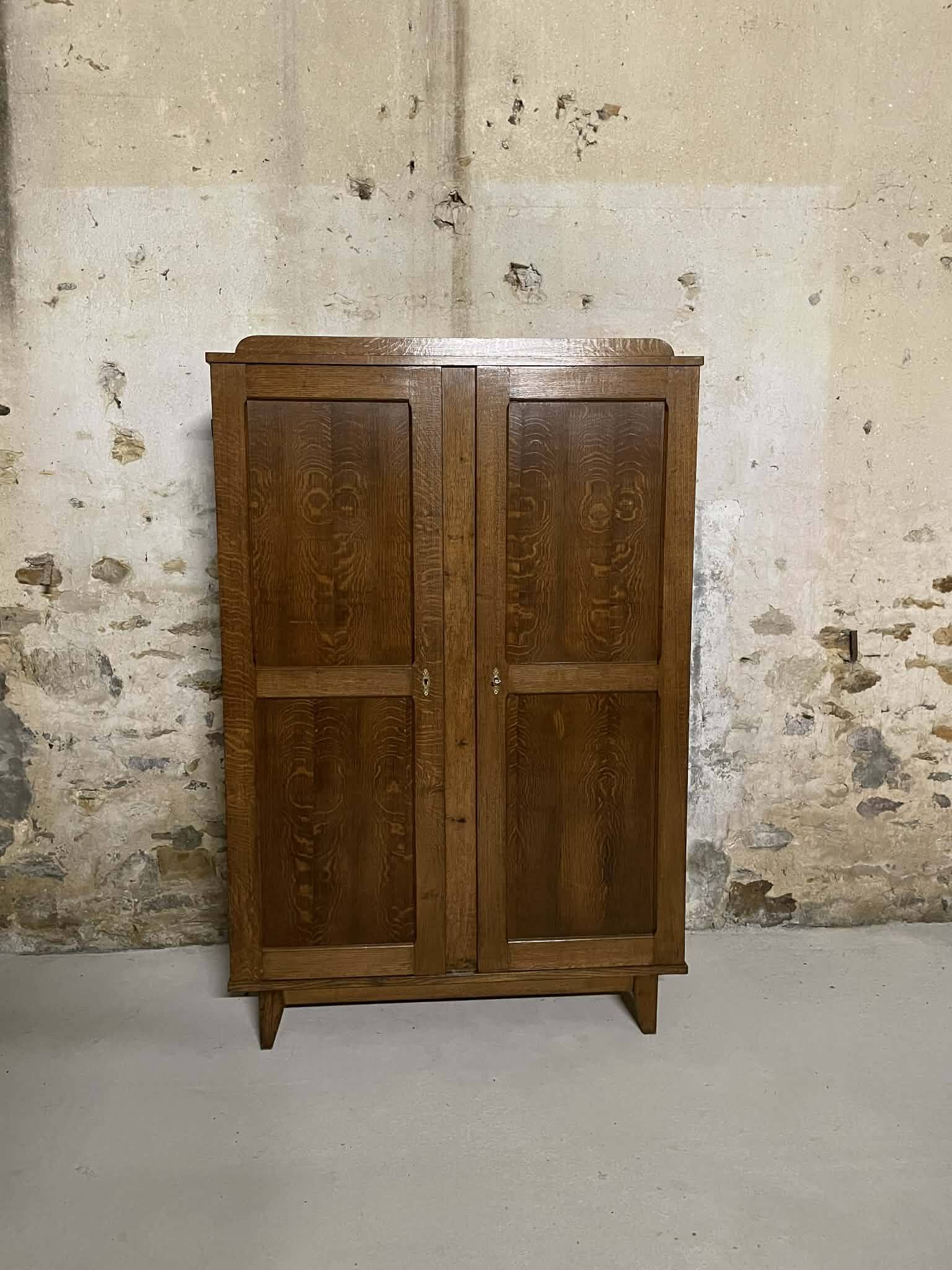 Antique wardrobe in solid oak