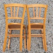 2 Bistro Chairs in Varnished Beech from the 1950s