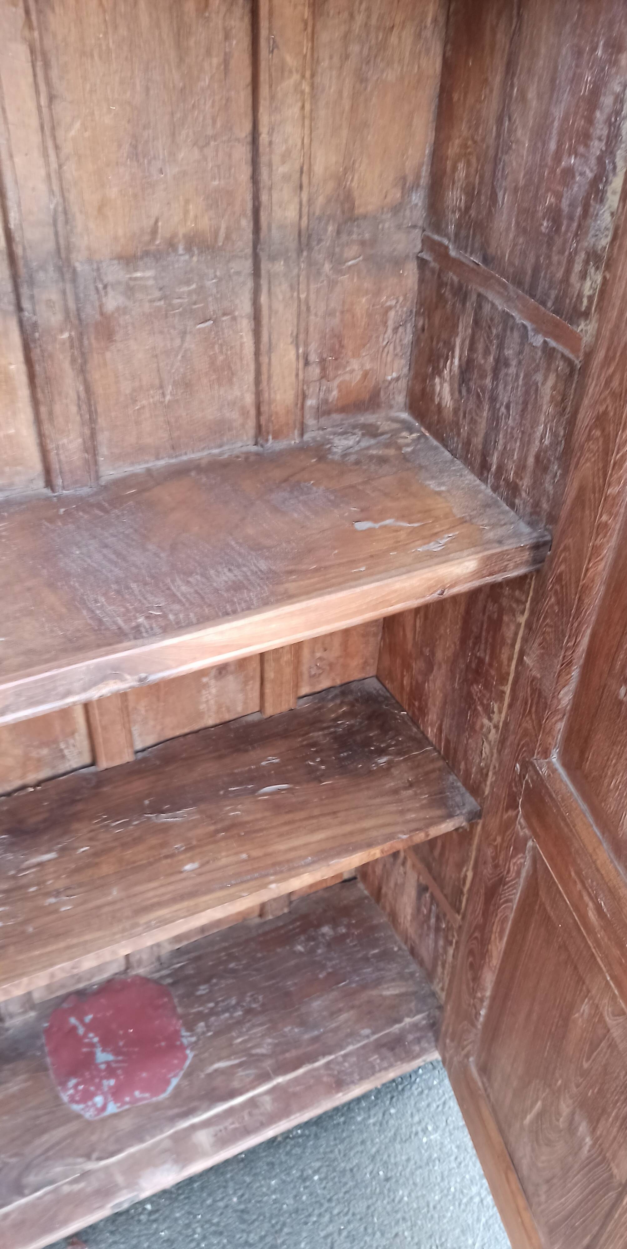 Old built-in wooden wardrobe