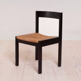 Vintage dining set, 4 chairs, extendable dining table, rope seating, 1970s