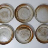 6 flat plates in Vintage stoneware