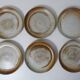 6 assiettes plates en grès Vintage
