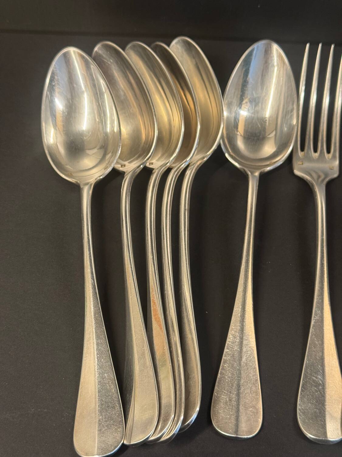 Set of 12 antique silver-plated cutlery – Afenide Manufacture