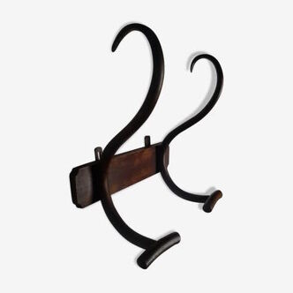 Coat hook double old in turned wood