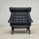 1970s, Danish design by Illum Wikkelsø, reupholstered armchair, leather.