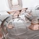 7 Retro Murano Glass Drinking Glasses - Pink, Peach & Clear Glass, 1970s Italy, Mid-Century Set