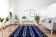 Tapis marocain moderne bleu
