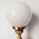 Large onyx and opaline egg lamp 60 cm