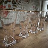 Lot de 4 verres à pastis Bistrot anciens avec marque de dosage