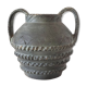 Vase with double handle in black sandstone