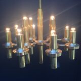 Chandelier brass by the Maison Sciolari circa 1960