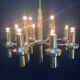 Chandelier brass by the Maison Sciolari circa 1960