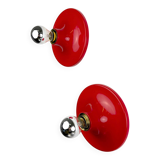 Pair of red Targetti Sankey sconces, 1970s, Italy