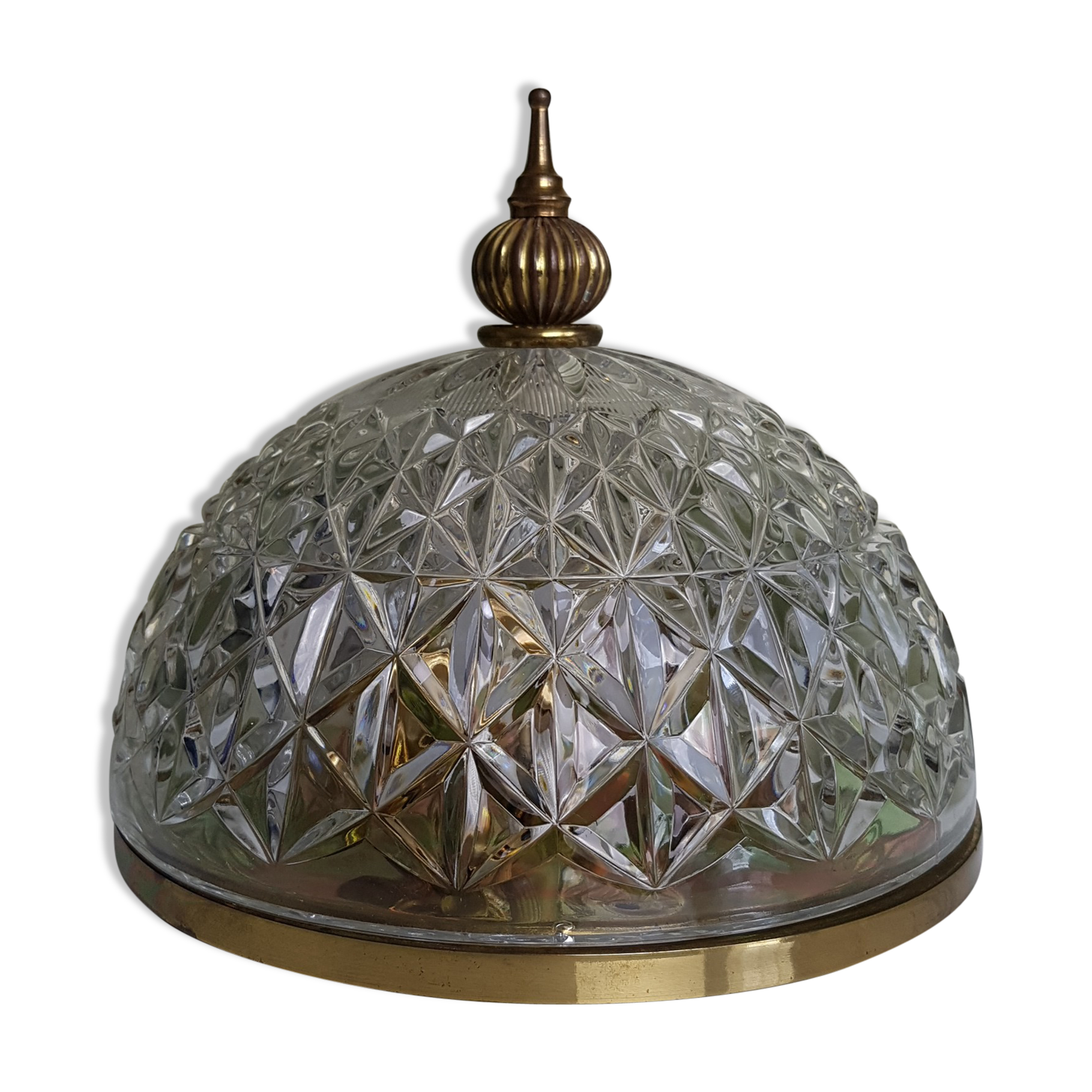 Ceiling light globe glass and brass