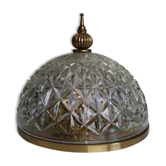 Ceiling light globe glass and brass