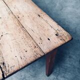 French Country Design Pine Dining Table with Drawer, France, 1930s